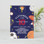 Sportstadion boys Moderne marineblauw Birthday Kaart (Staand voorkant)