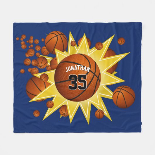 sportster basketbal jongens meisjes fleece deken (Voorkant (Horizontaal))