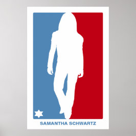 Sportster Bat Mitswa Poster in rood en blauw