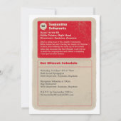 Sportster Star Bat Mitzvah Uitnodiging in het rood (Achterkant)