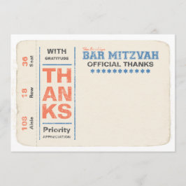 Sportsterbalk Mitzvah Hartelijk dank voor blauwe k Notitiekaartje