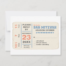 Sportsterbalk Mitzvah RSVP Reply Card Blue Kaartje