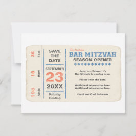 Sportsterbalk Mitzvah Save the Date Card Blue