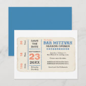 Sportsterbalk Mitzvah Save the Date Card Blue (Voorkant / Achterkant)