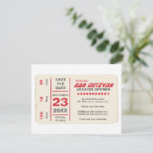 Sportsterbalk Mitzvah Save the Date Card in Red (Staand voorkant)