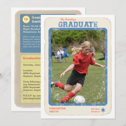 Sportsterren Afstuderen Kaart (Voorkant / Achterkant)