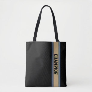 SPORTSTRIPES - blauwe beige grijs + uw ideeën Tote Bag