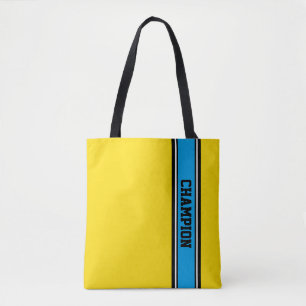 SPORTSTRIPES - cyaan zwart wit Tote Bag