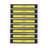 SPORTSTRIPES - Geel zwart wit + jouw tekst Omwikkelbaar Adreslabel (Vel)