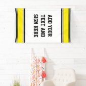 SPORTSTRIPES - Geel Zwart Wit + uw ideeën Spandoek (Insitu)