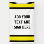 SPORTSTRIPES - Geel Zwart Wit + uw ideeën Spandoek (Verticaal)
