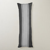 Sportstripes grijs wit + uw achtergrondkleur lichaamskussen (Achterkant (Verticaal))