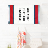 SPORTSTRIPES - Red Blue White + uw ideeën Spandoek (Insitu)