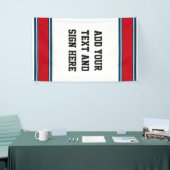 SPORTSTRIPES - Red Blue White + uw ideeën Spandoek (Beurs)