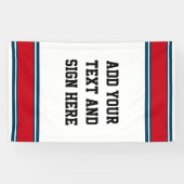SPORTSTRIPES - Red Blue White + uw ideeën Spandoek (Horizontaal)