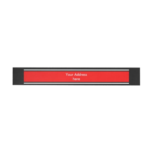 SPORTSTRIPES - Rood zwart wit + jouw tekst Omwikkelbaar Adreslabel (Individueel)