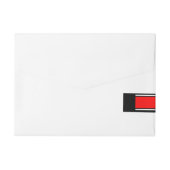 SPORTSTRIPES - Rood zwart wit + jouw tekst Omwikkelbaar Adreslabel (Achterkant)