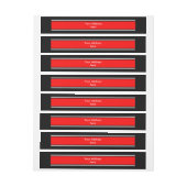 SPORTSTRIPES - Rood zwart wit + jouw tekst Omwikkelbaar Adreslabel (Vel)