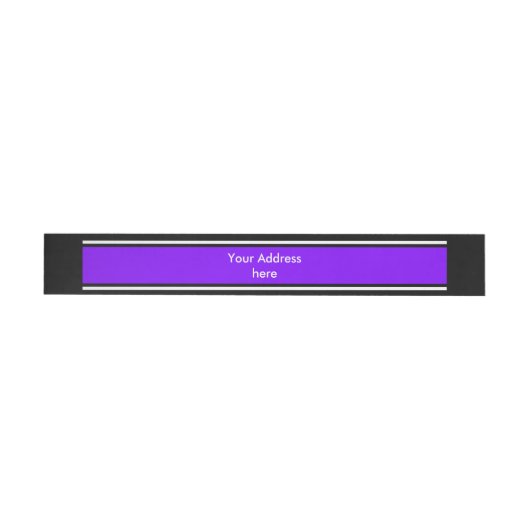 SPORTSTRIPES - Violet Black White + jouw tekst Omwikkelbaar Adreslabel (Individueel)