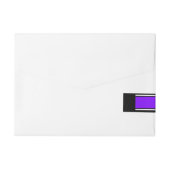 SPORTSTRIPES - Violet Black White + jouw tekst Omwikkelbaar Adreslabel (Achterkant)