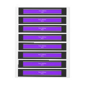SPORTSTRIPES - Violet Black White + jouw tekst Omwikkelbaar Adreslabel (Vel)