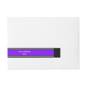 SPORTSTRIPES - Violet Black White + jouw tekst Omwikkelbaar Adreslabel (Voorkant)