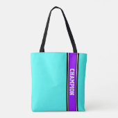SPORTSTRIPES - violet, zwart, wit Tote Bag (Achterkant)