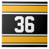 Sportstripes voor zwart en goud Tegeltje (Voorkant)