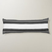 Sportstripes wit zwart + uw achtergrondkleur lichaamskussen (Achterkant)