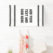 SPORTSTRIPES - Zwart wit en uw ideeën Spandoek (Insitu)