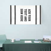 SPORTSTRIPES - Zwart wit en uw ideeën Spandoek (Beurs)