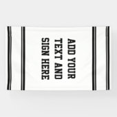 SPORTSTRIPES - Zwart wit en uw ideeën Spandoek (Horizontaal)