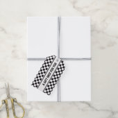 SPORTSTRIPES - zwart wit + jouw tekst Cadeaulabel (Met Touw)