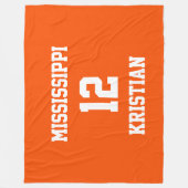 Sportteam Fan Personalized Tangelo Fleece Deken (Voorkant)