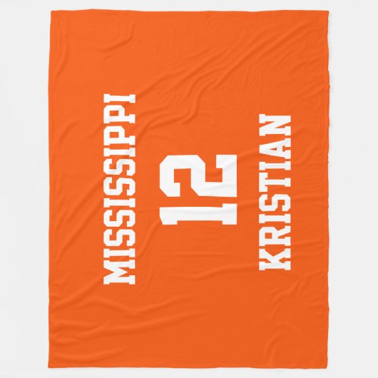 Sportteam Fan Personalized Tangelo Fleece Deken (Voorkant)