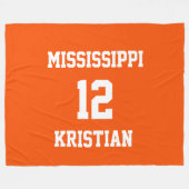 Sportteam Fan Personalized Tangelo Fleece Deken (Voorkant (Horizontaal))