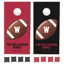 Sportteam Football zwart rood monogram eigen naam