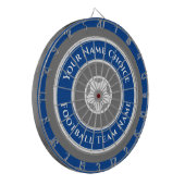 Sportteam gepersonaliseerd in Blue Dart Board Dartbord (Voorkant Links)