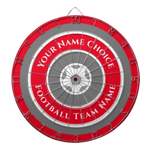 Sportteam gepersonaliseerd in Red Dart Board Dartbord (Voorkant)