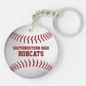 Sportteam geschenken met atleet naam honkbal sleutelhanger (Achterkant)
