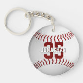 Sportteam geschenken met atleet naam honkbal sleutelhanger (Voorkant)