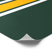 Sportteam Jouw naam Nummer Groen Goud Wit Poster (Hoek)