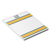 Sportteam Naam Groen & Goud met Witte Strepen Notitieblok (Schuin)