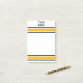 Sportteam Naam Groen & Goud met Witte Strepen Post-it® Notes (Op bureau)