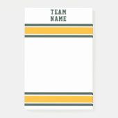 Sportteam Naam Groen & Goud met Witte Strepen Post-it® Notes (Voorkant)