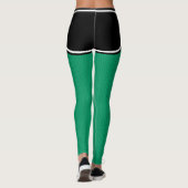 Sportteam Naam Nummer Groen Zwart Dot Shorts Leggings (Achterkant)