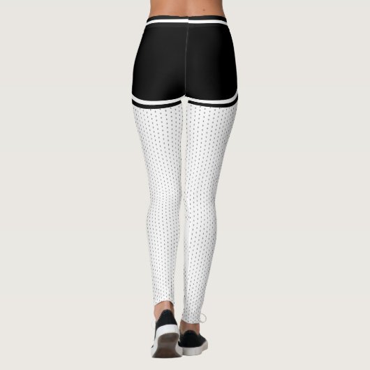 Sportteam Naam Nummer Wit Zwart Dot Shorts Leggings (Achterkant)