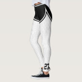 Sportteam Naam Nummer Wit Zwart Dot Shorts Leggings (Links)