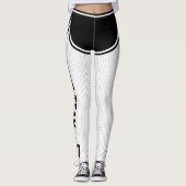 Sportteam Naam Nummer Wit Zwart Dot Shorts Leggings (Voorkant)