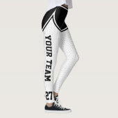 Sportteam Naam Nummer Wit Zwart Dot Shorts Leggings (Rechts)